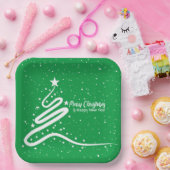 Weihnachtsbaum- und Schneefall-Papier-Teller Pappteller (Party)