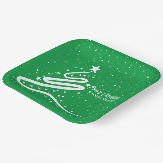 Weihnachtsbaum- und Schneefall-Papier-Teller Pappteller (Gewinkelt)