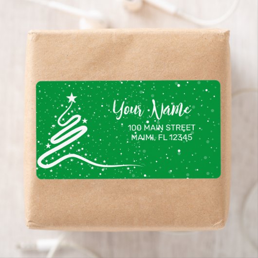 Weihnachtsbaum und Schneefall-Rücksendeadresse (Insitu)