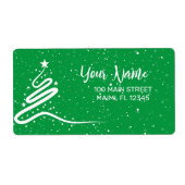 Weihnachtsbaum und Schneefall-Rücksendeadresse (Vorne)