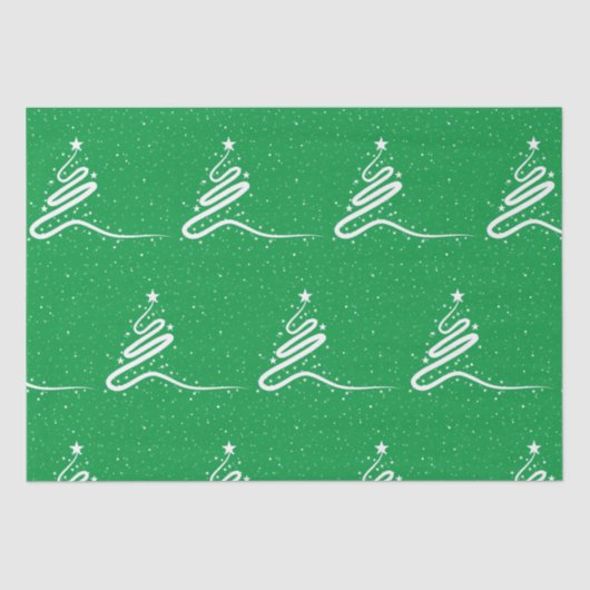 Weihnachtsbaum und Schneefall Seidenpapier (Vorderseite)