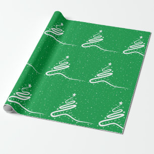 Weihnachtsbaum und Schneefall-Umschlagpapier Geschenkpapier