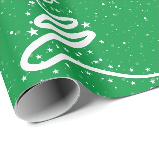 Weihnachtsbaum und Schneefall-Umschlagpapier Geschenkpapier (Rolleneckpunkt)