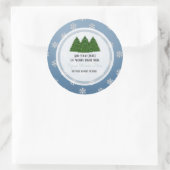 Weihnachtsbaum und Schneeflocke Klassischer Rundst Runder Aufkleber (Tasche)