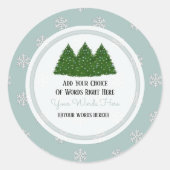 Weihnachtsbaum und Schneeflocke Runder Aufkleber (Vorderseite)