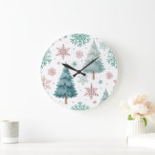 Weihnachtsbaum und Schneeflocke Uhr (Zuhause)