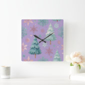 Weihnachtsbaum und Schneeflocke Uhr (Zuhause)