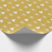 Weihnachtsbaum und Schneeflocken Geschenkpapier (Ecke)