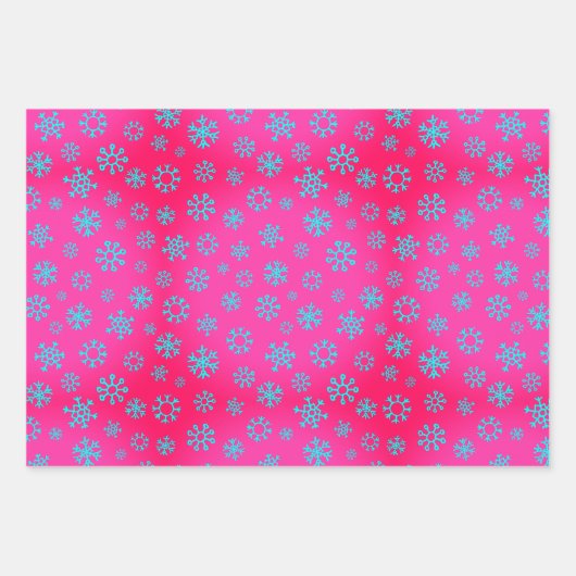 Weihnachtsbaum und Schneeflocken Geschenkpapier Set (Vorderseite 2)