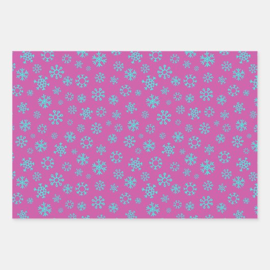 Weihnachtsbaum und Schneeflocken Geschenkpapier Set (Vorderseite)