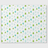 Weihnachtsbaum und Schneeflocken Moderne Weihnacht Geschenkpapier (Flach)