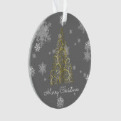Weihnachtsbaum und Schneeflocken Ornament (Vorderseite)