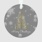 Weihnachtsbaum und Schneeflocken Ornament (Rückseite)