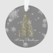 Weihnachtsbaum und Schneeflocken Ornament (Vorderseite)