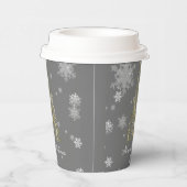 Weihnachtsbaum und Schneeflocken Papier Cup Pappbecher (Rechts)