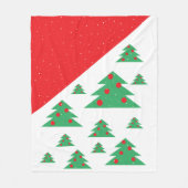 Weihnachtsbaum und Schneeflocken Rotes grünes Weih Fleecedecke (Vorderseite)