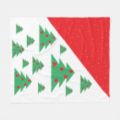 Weihnachtsbaum und Schneeflocken Rotes grünes Weih Fleecedecke (Vorderseite (Horizontal))