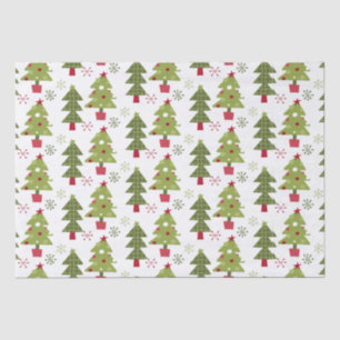 Weihnachtsbaum und Schneeflocken Seidenpapier