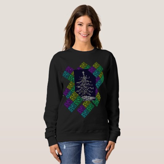 Weihnachtsbaum und Schneeflocken Sweatshirt (Vorne ganz)