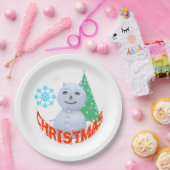 Weihnachtsbaum und Schneemann Pappteller (Party)