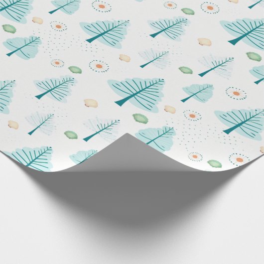 Weihnachtsbaum und Seashell Minimalistisch Geschenkpapier (Ecke)