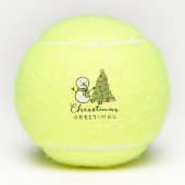 Weihnachtsbaum und Snowman zu Weihnachten Tennisbälle (Vorderseite)