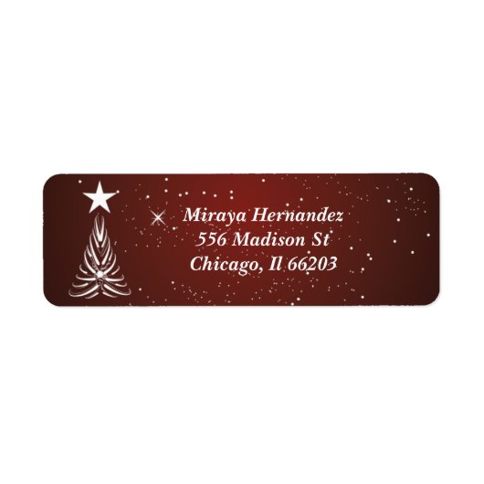 Weihnachtsbaum und Stern auf Top Address Labels (Vorne)