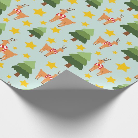 Weihnachtsbaum und Sterne der Weihnachtsreinigung Geschenkpapier (Ecke)