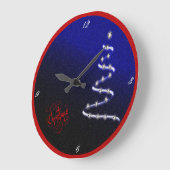 Weihnachtsbaum und Sterne - Große Wanduhr (Winkel)