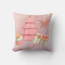 Weihnachtsbaum und Sterne in Rosa und Gold