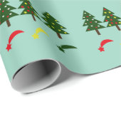 Weihnachtsbaum und Sternmuster Geschenkpapier (Rolleneckpunkt)