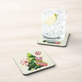 Weihnachtsbaum und Strumpf Whimsey Getränkeuntersetzer (Rechte Seite)