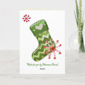 Weihnachtsbaum und Strumpf Whimsey Karte (Rückseite)