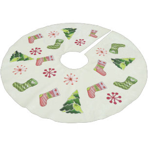 Weihnachtsbaum und Strumpf Whimsey Polyester Weihnachtsbaumdecke