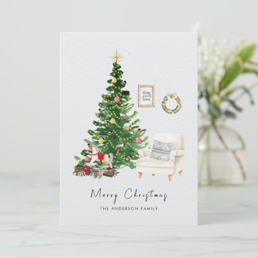 Weihnachtsbaum und Stuhl Weihnachten (Stehend Vorderseite)