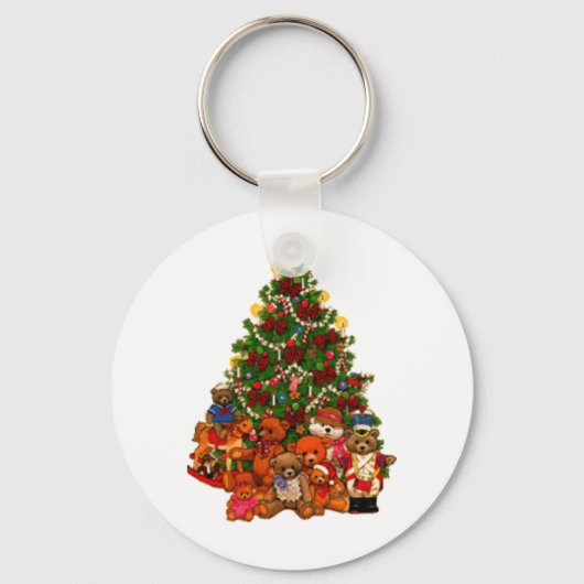 Weihnachtsbaum und Teddy Bears Schlüsselanhänger (Vorderseite)