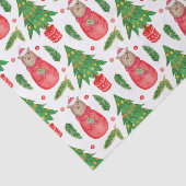 Weihnachtsbaum und Teddybär Seidenpapier (Ausschnitt)