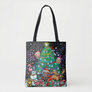 Weihnachtsbaum und Trimming Tote Tasche
