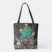 Weihnachtsbaum und Trimming Tote Tasche (Rückseite)