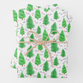 Weihnachtsbaum und Vogelscheußpapier Geschenkpapier Set (Beispiel)