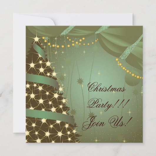 Weihnachtsbaum und -vorhang einladung (Vorderseite)