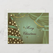 Weihnachtsbaum und Vorhang Postkarte (Vorne/Hinten)