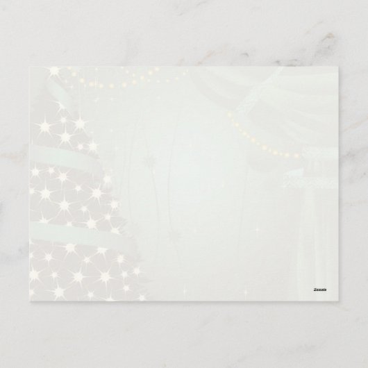 Weihnachtsbaum und Vorhang Postkarte (Rückseite)