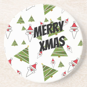 Weihnachtsbaum und Weihnachtsbaum anpassen Getränkeuntersetzer