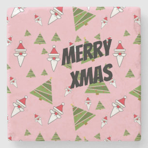 Weihnachtsbaum und Weihnachtsbaum anpassen Steinuntersetzer