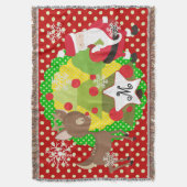 Weihnachtsbaum und Weihnachtsbaum Reindeer Decke (Vorderseite Vertikal)