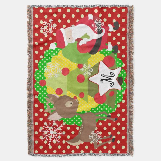 Weihnachtsbaum und Weihnachtsbaum Reindeer Decke (Vorderseite Vertikal)