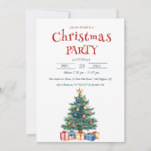Weihnachtsbaum und Weihnachtsfeier Party Einladung (Vorderseite)