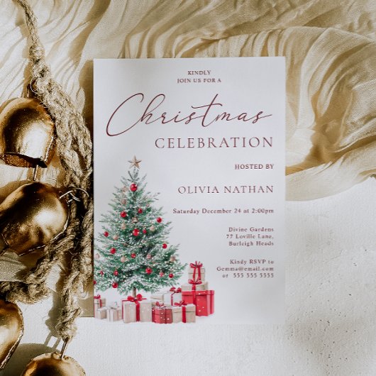 Weihnachtsbaum und Weihnachtsfeiertage Weihnachts- Einladung