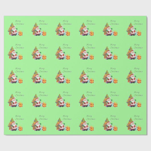 Weihnachtsbaum und Weihnachtsgrün Geschenkpapier (Flach)